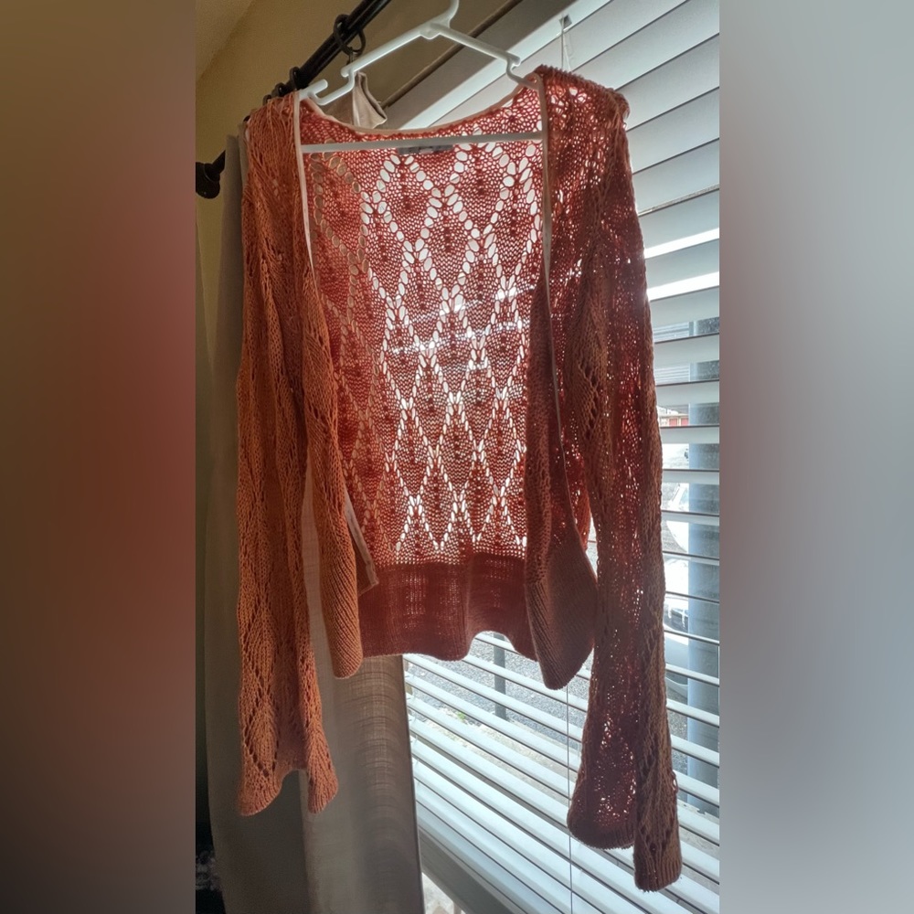Cabi orange cardigan with flare sleeves